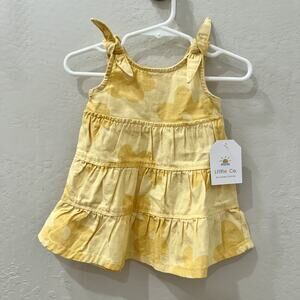 NWT Little Co Yellow Floral Tiered Tank Dress